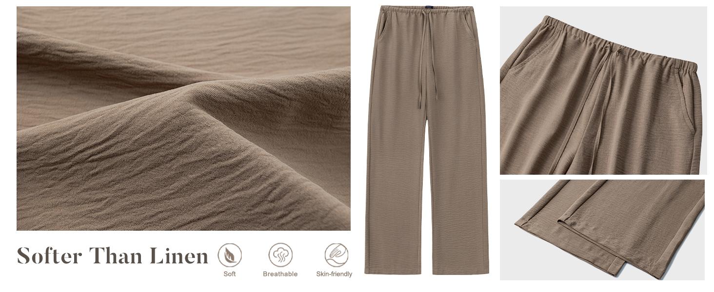Wiholl Wide Leg Pants for Women Flowy Palazzo Drawstring Elastic Waist Trousers with Pockets Summer Beach Vacation Clothes Wiholl Wide Leg Pants for Women Flowy Palazzo Drawstring Elastic Waist Trousers with Pockets Summer Beach Vacation Clothes