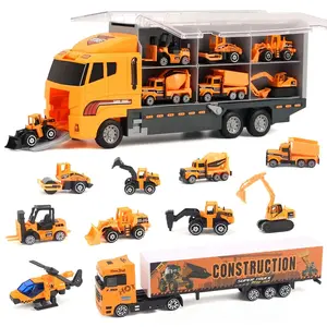 Building Truck Diecast Car Toy Set, Vehicle Playset, Mini Excavator Dump Truck Model, Kids' Alloy Engineering Vehicle, Birthday Gift for Boys and Girls