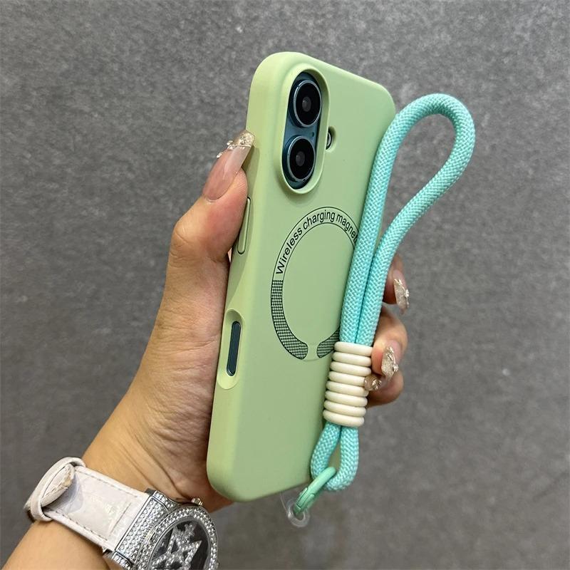 Magnetic Case with Wrist Strap| [Color] MagSafe Stand For iPhone11 iphone 12 -17 [Model]