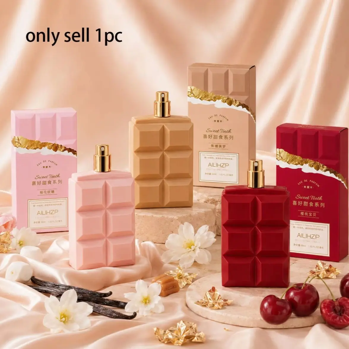 1pc 30ML Women's Chocolate Perfume, Sweet Dessert Scent, Long-Lasting, Portable, Suitable for Daily Use, Various Occasions