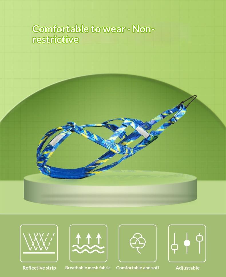 No-Pull Dog Skijoring Harness, Heavy Duty Reflective Dog Weight Pulling Harness for Canicross, Bikejoring, Skiing, Training, Walking, Adjustable Padded Dog Sled Harness for Medium Large Dogs