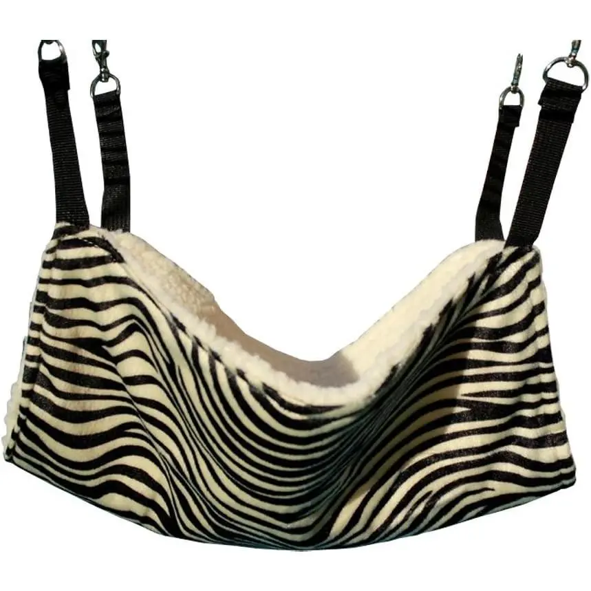 Pet Cage Hammock, Polyester Zebra-Stripe Design Small Pet Animal Small Dog Puppy Cat Kitty Kitten Ferret Hanging Hammock Bed Sleepy Pad Comforter