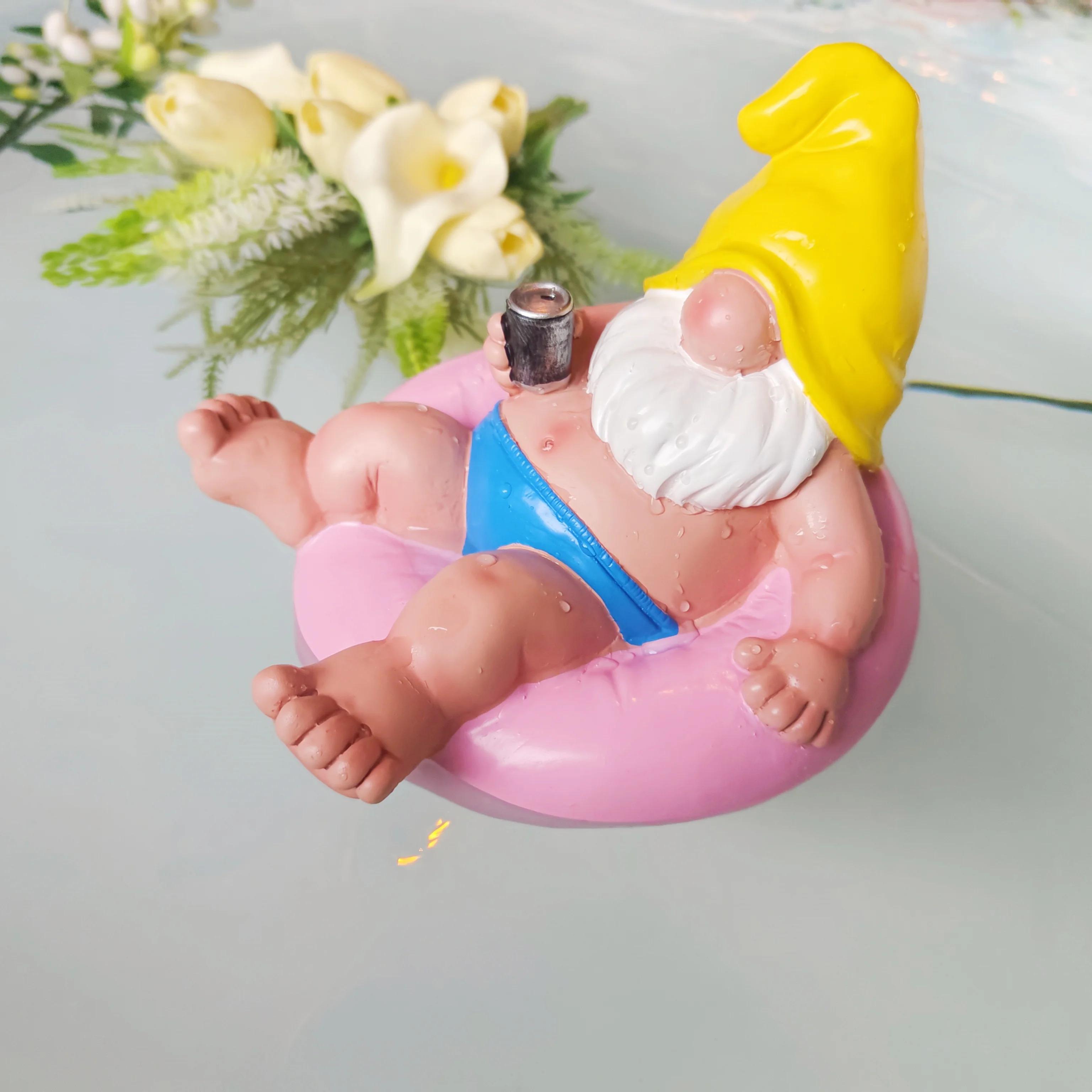 Christmas ornament floating dwarfs decoration garden gnomes swimming pool terrace accessories pond decoration outdoor decoration