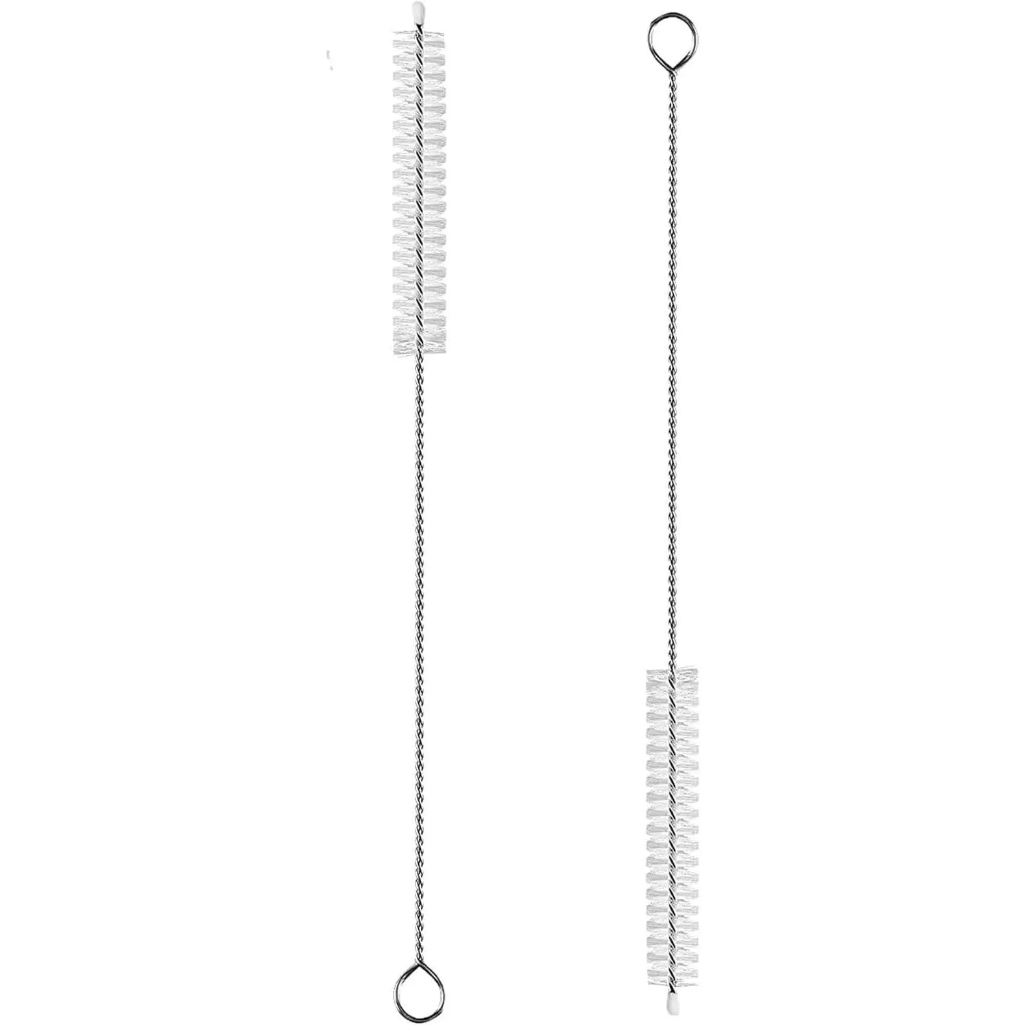 2 Pack Straw Cleaner Brush, Reusable Metal Handles Straw Cleaner Brush Extra Long for Stanley Mug 40, 30, 20 oz, 10mm Wide for Sippy Cup, Water Bottle and Tubes (Clear+Clear)