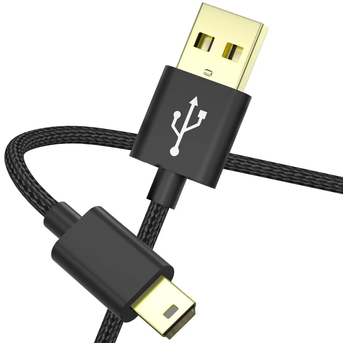 Nylon Braided Mini USB Camera Cable - 3FT Default Electronic Multi-Model Single Cord for PowerShot DSLR/ELPH Cameras, Vixia Camcorders, Card Devices, 10000+ Bending Tests Passed, Longer Service Life Than Standard Digital Camera Cables