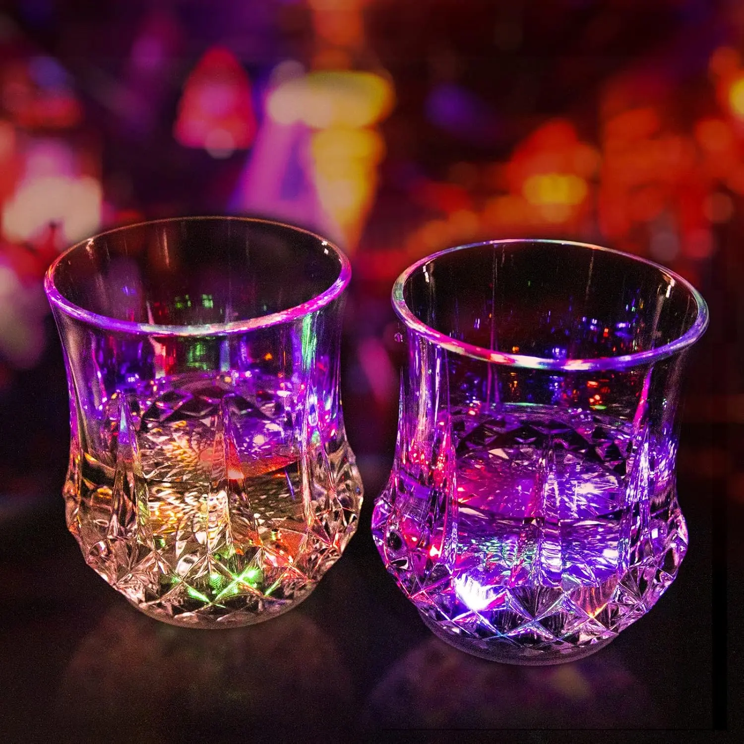 2 Packs Flash Light Up Cups Liquid Activated Multicolor LED Glasses Fun Light Up Drinking Shot Glasses,Glowing Wine Glasses Led Flashing Cups,Favors Adults Shot Cups  Party,Bar,Disco