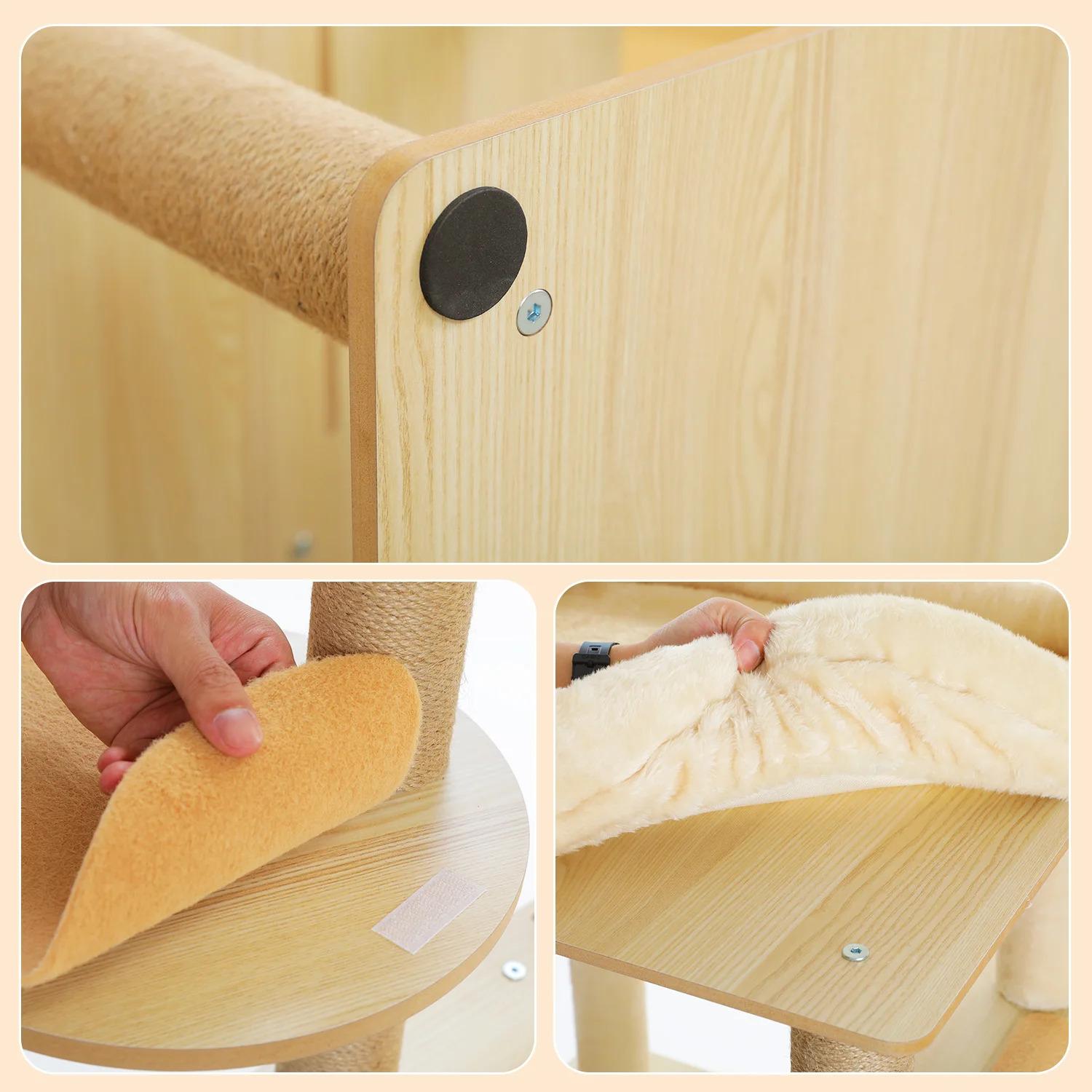 Cat Tree / Tower for Indoor , Cat Condo Cozy Plush House with Hang Ball, Pet Furniture with Scratching Posts cat tree