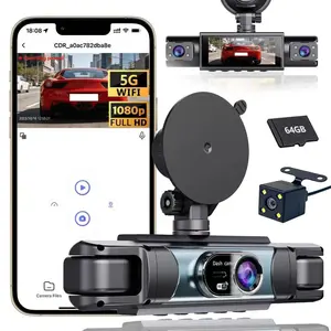 Four-Channel Dash Cam, 1080P Full HD, 360° Panoramic View, 3.18'' IPS Display, Wi-Fi Control, Wdr, Loop Recording, Rear Assist