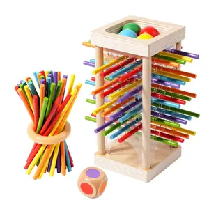 Three-In-One Transparent Acrylic Stick Pull Toy, Parent-Child Interactive Game, Color Recognition, Patience and Focus, Ideal Gift