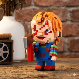 Chucky Butcher Doll Building Block 1Pc, for 6 7 8 9 10 12 Year Old Kids Male Female, Horror Movie Serial Killer Figure Small Bricks, Office Table Car Dashboard Decoration, New Year Birthday Gifts, 2026 Summer Mega Deal