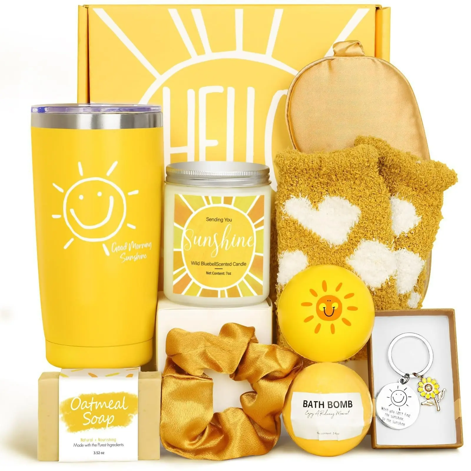Women's Sunlight Gift Set, Unique Care Package for Mom Sister Wife, Quick Recovery Birthday Present, Self-Care Basket