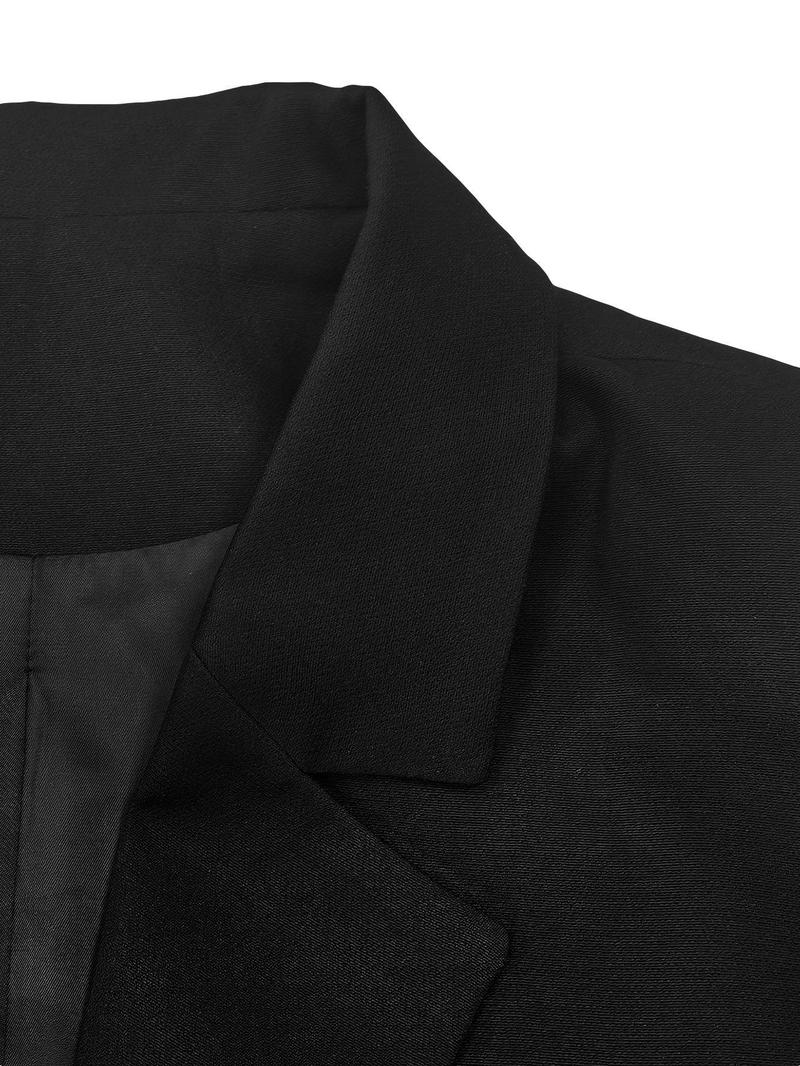 Valentine's Day Women's Solid Color Lapel Collar Blazer, Casual Fashion Long Sleeve Outerwear for Work Office Business, Ladies Clothes for Fall & Winter