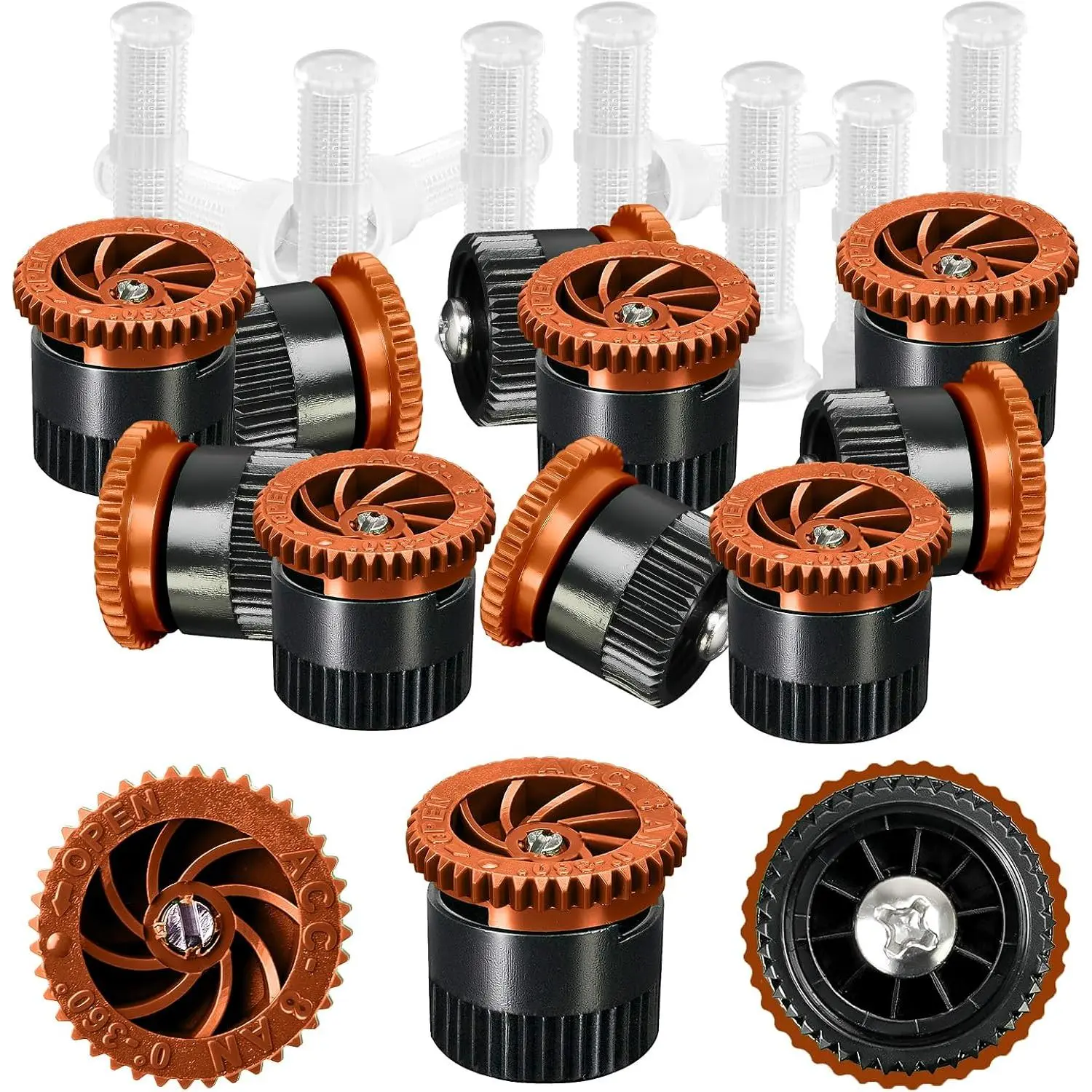 12 Pack Variable Arc Nozzle, Pop-up Sprinkler Heads  Compatible with  of 360  Adjustable Pop Up Sprinklers   for Garden Lawn Irrigation (8AN)