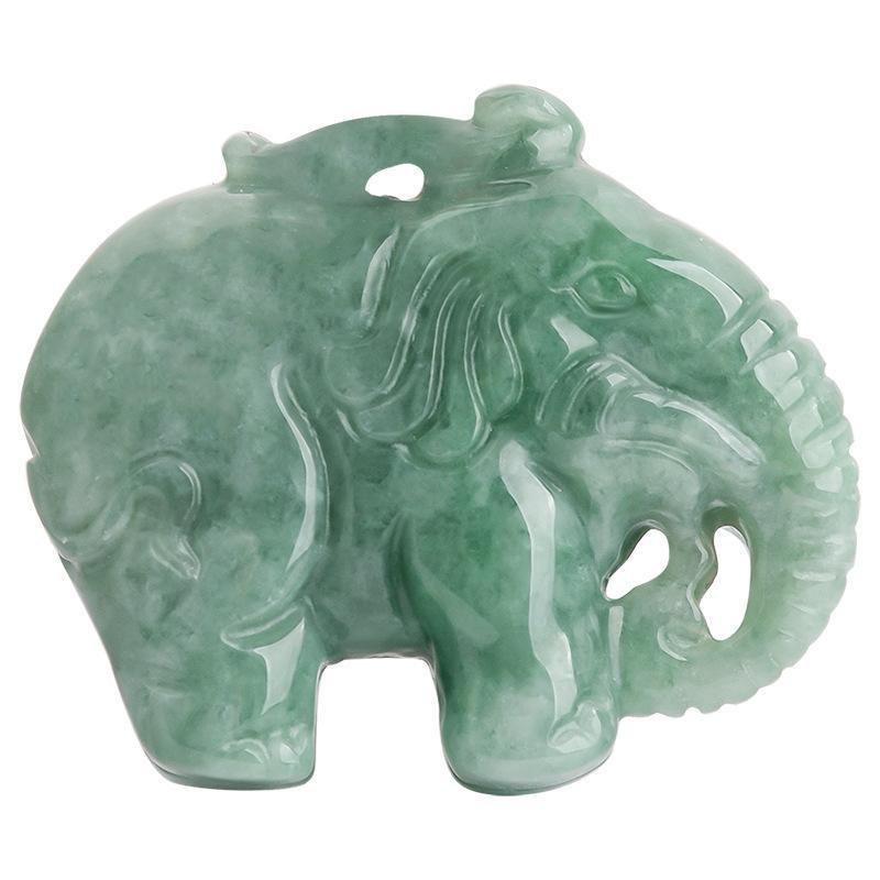 Natural Ice Jade Elephant Pendant Necklace, Unisex Jade Jewelry for Daily Wear And Gifting, Smooth Translucent Carved Elephant Design With Symbolic Peaceful Meaning And Refined Finish