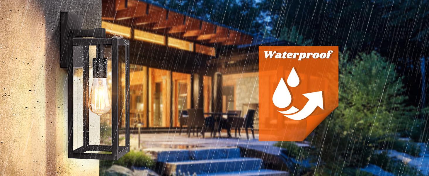 2-Pack Outdoor Wall Light, Exterior Waterproof Wall Sconce Light Fixtures,  Outdoor Wall Lamp with Clear Glass for House, Porch, Front Door, Garage, Patio, Bulbs Not Included