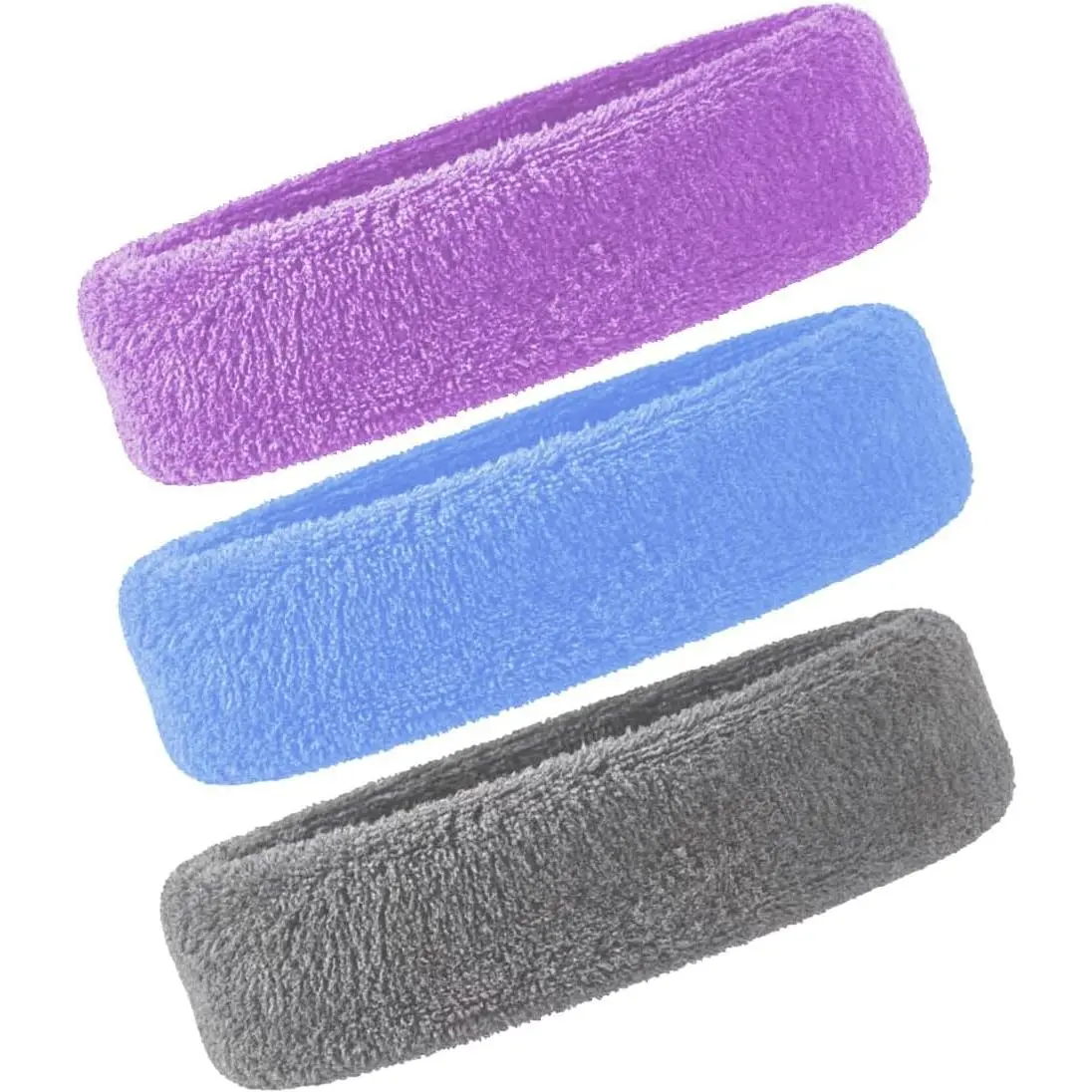 3 Pack Men & Women  Sweatbands Headbands |  Wicking  Terry Cloth Sweatband Headband,Tennis,Basketball,Running,Gym,Fitness,Workout