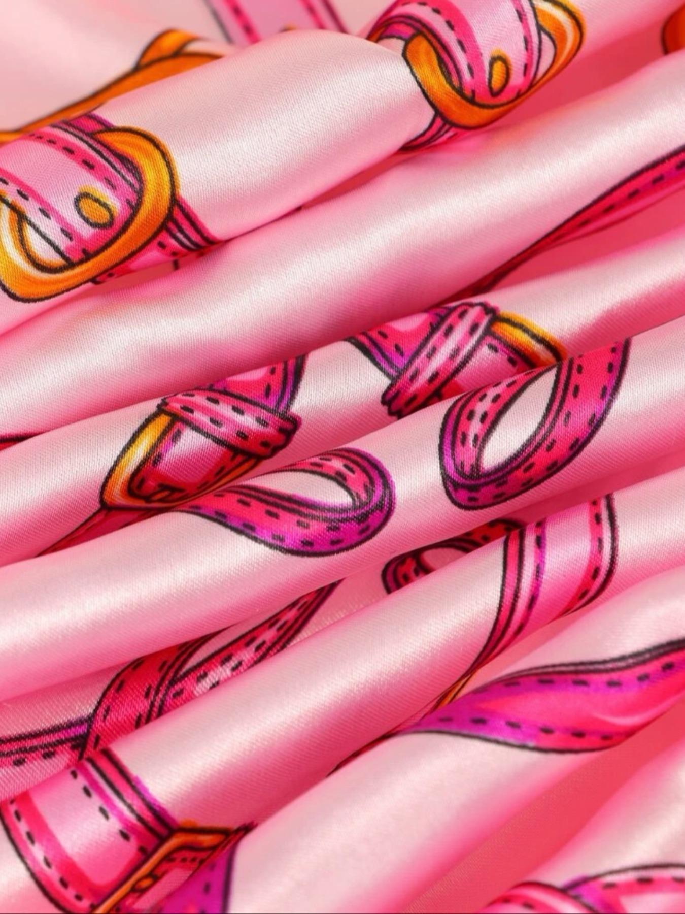 Women's Elegant Chain Print Satin Scarf, Fashionable Soft Comfortable Scarf for Daily Wear, Casual Versatile Scarf for Women, Fashion Hair Scarves