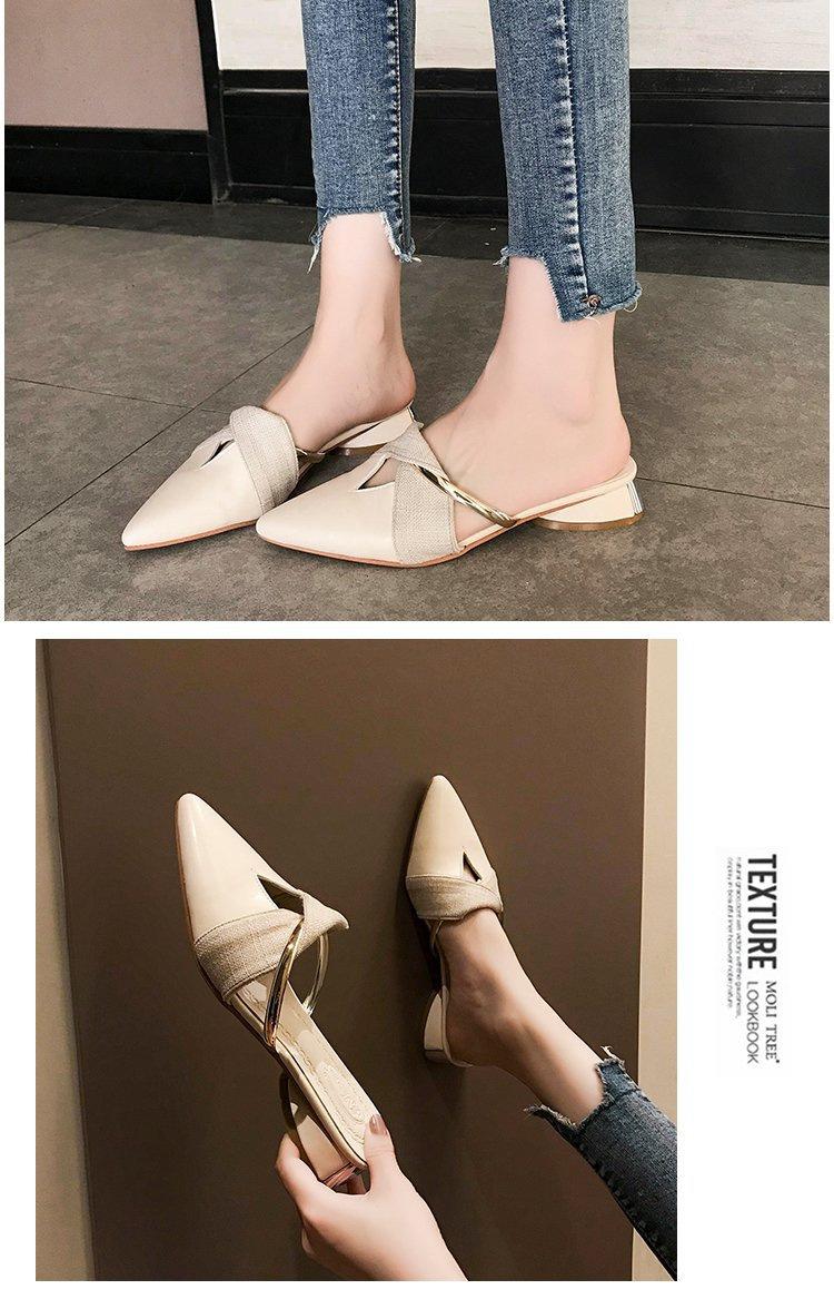 2025 New Women's Closed-Toe Mule Shoes, Fashionable Summer Slip-On Casual Flats, Low Heel Outdoor Slides