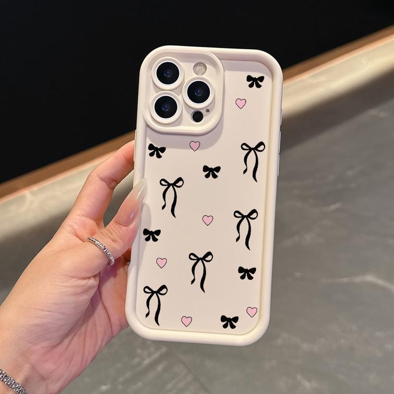Black bow pattern iPhone case protective case suitable for iPhone 17 Promax 16 Plus 15 14 13 12 11 soft case