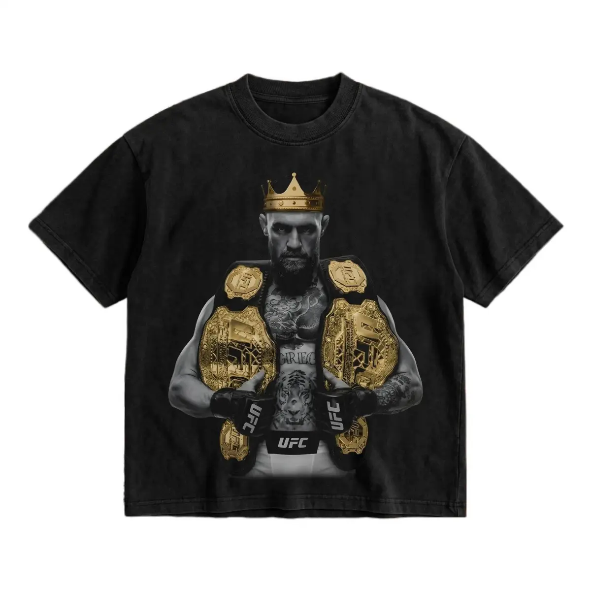 [🎆 Sale Up To 50%]PEACHORA Conor "The Notorious" McGregor Iconic Signature Heavy Cotton T-shirt UFC Pound For Pound Shirt MMA Fan Apparel Pump Cover Direct-to-garment Printing