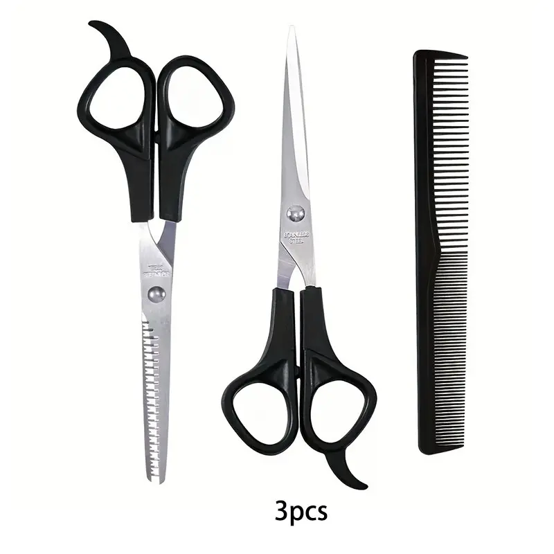 3pcs Haircutting Tools Set, Stainless Steel Scissors, Bang Trimmer, Thinning Shears, Barber Kit, Professional Hair Styling Accessories, Hair Cutting Kits
