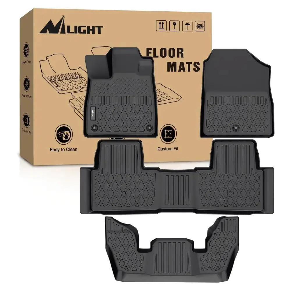Nilight TPE Automotive Floor Mats, Car Mats for 2023-2024-2025 Honda Pilot, Car Foot Mats