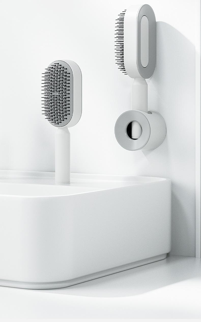 Luxury upgraded version, featuring a push-button cleaning design, suitable for women with long hair, popular air cushion massage comb