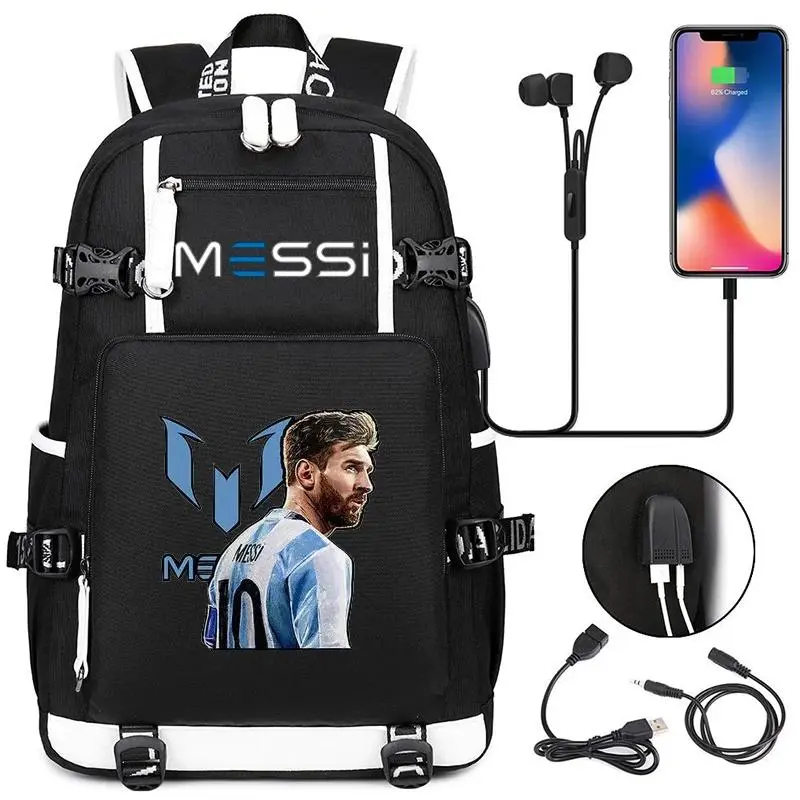 Fans Messi School Bags Camouflage Bookbag Sports Casual Capacity Backpack Travel Bag Football Teens School Bags For Gift