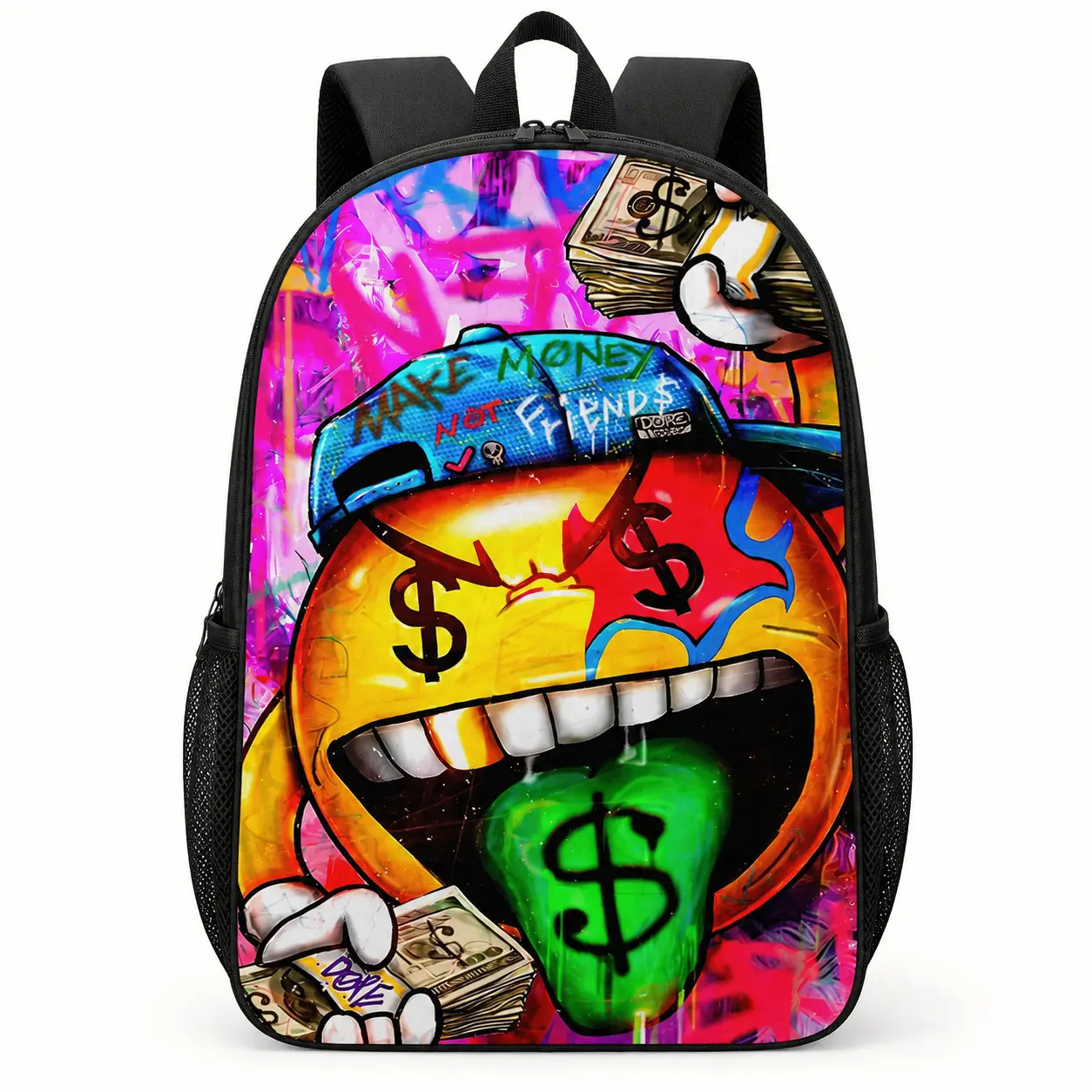 Dragon Print Backpack, Hip-Hop Style High Capacity Laptop Bag Made with Safe Materials, Lightweight and Leak-Proof with Adjustable Strap, Leakproof Cooler Backpack, Vibrant
