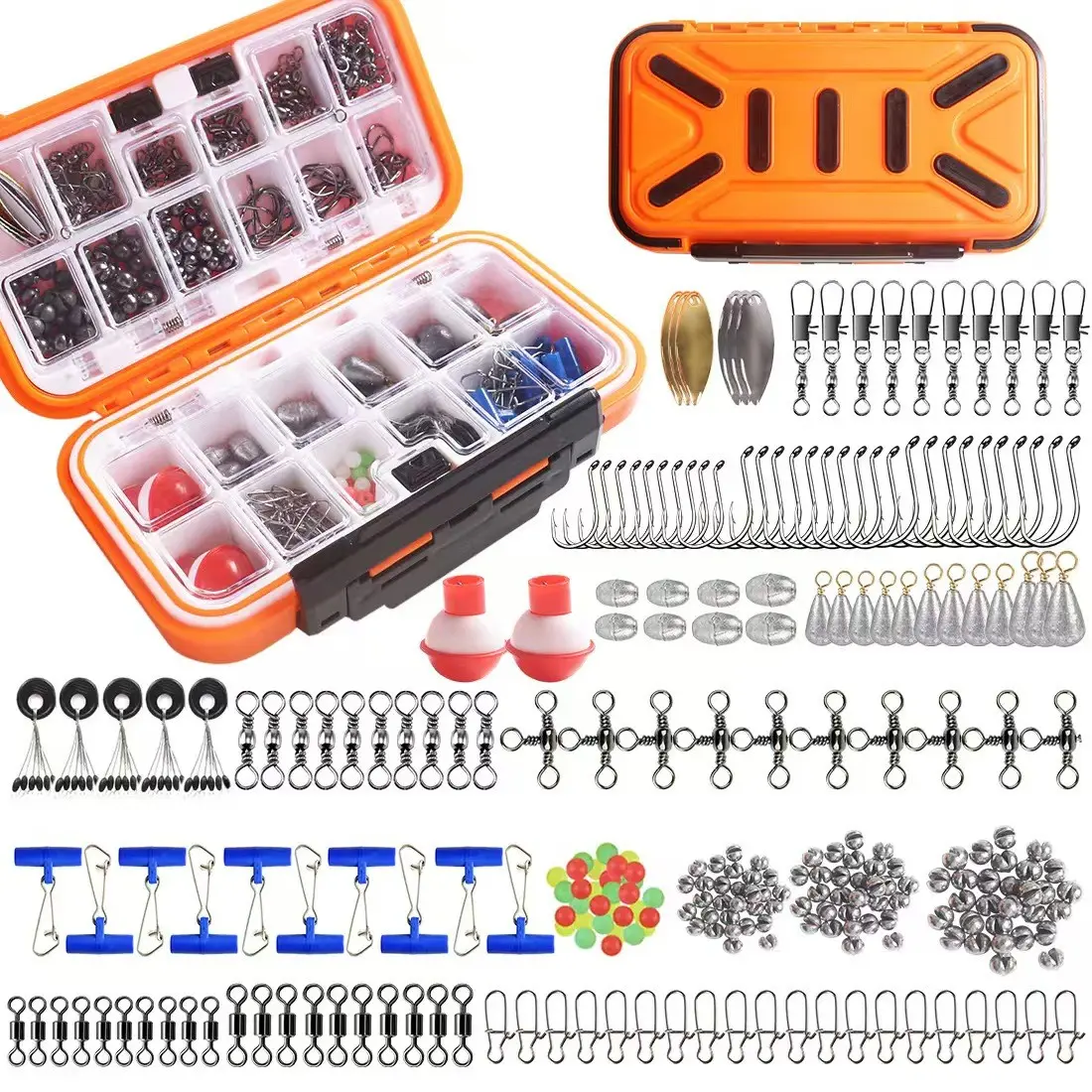 254-Piece Lure Accessories Set, Comprehensive Fishing Gear for Sea Fishing, Casual Fishing, All-Season Use, Essential Fishing Supplies