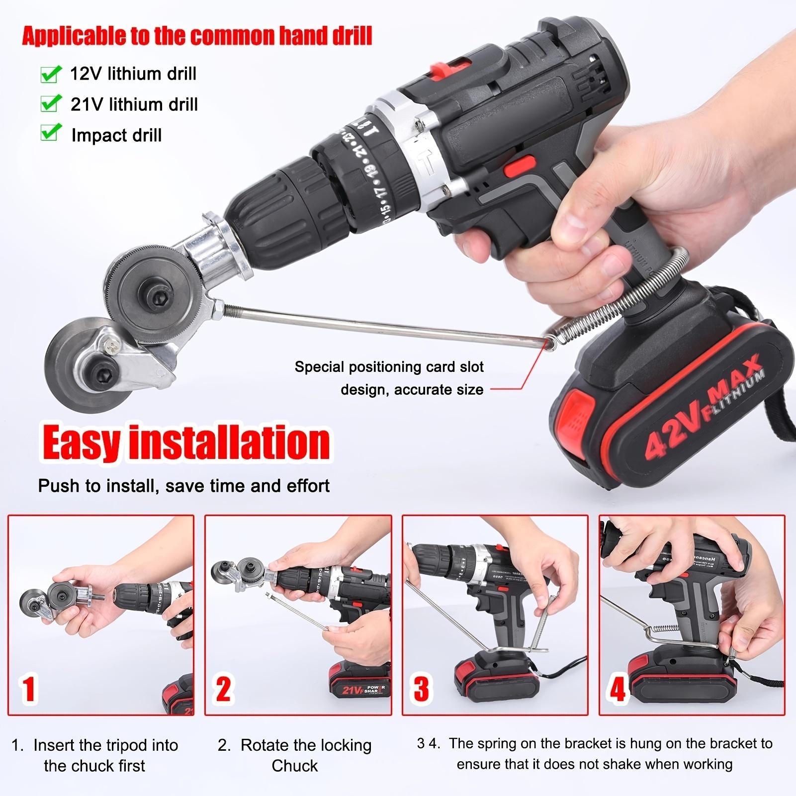 Multifunctional Electric Drill Plate Cutter, Multipurpose Sheet Cutter, High Speed Rotor Electric Nibbler for Cutting, Cordless Cutting Machine, Power Tool Accessories, Hardware