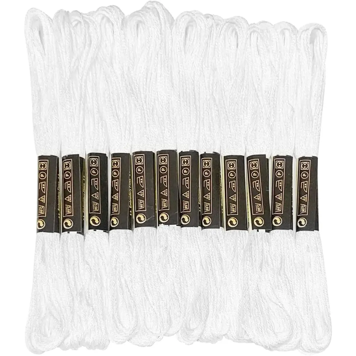 12 Skeins Embroidery Floss White Color, Friendship Bracelet String   Embroidery Thread Floss Bracelet Making Yarn, Craft Floss(White)