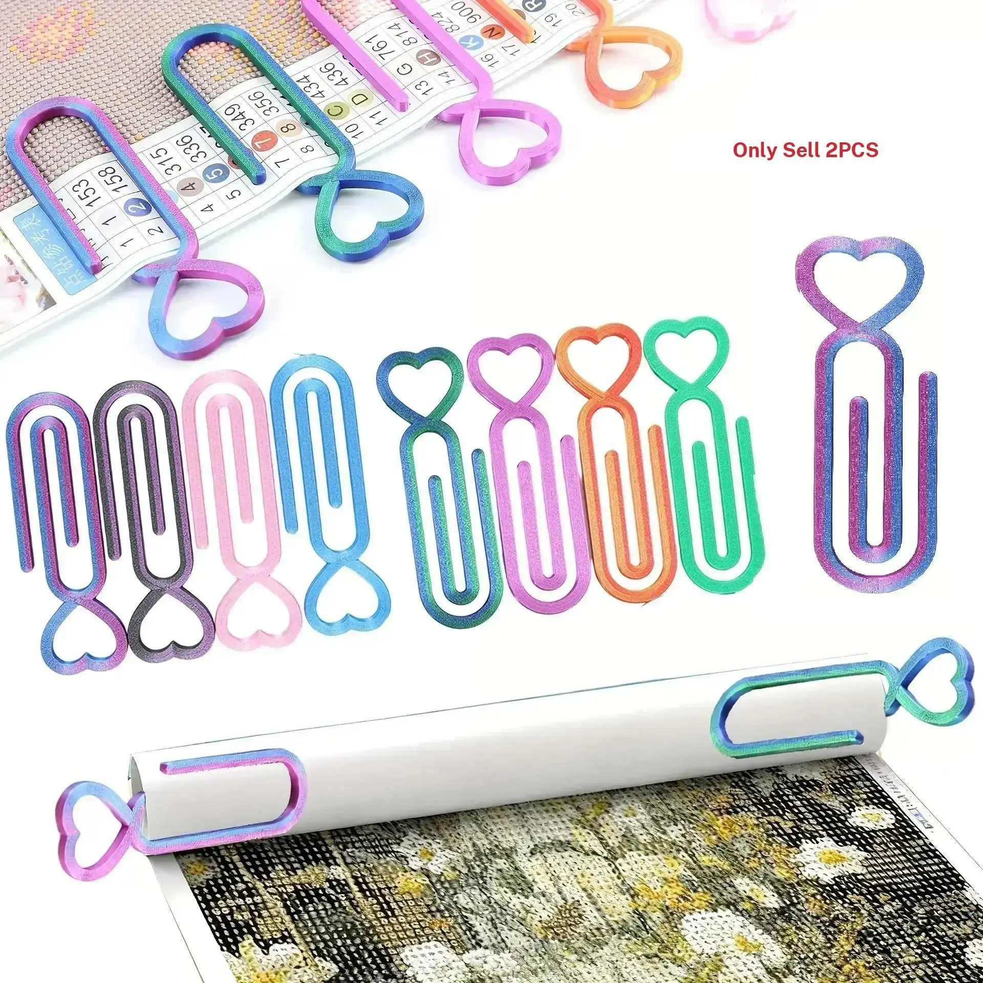 Heart Pattern Diamond Painting Cloth Clips, Multi-Color Options, High Quality DIY Friendly Craft Supplies, Crafting Tools, Multifunctional Office Storage Organizer