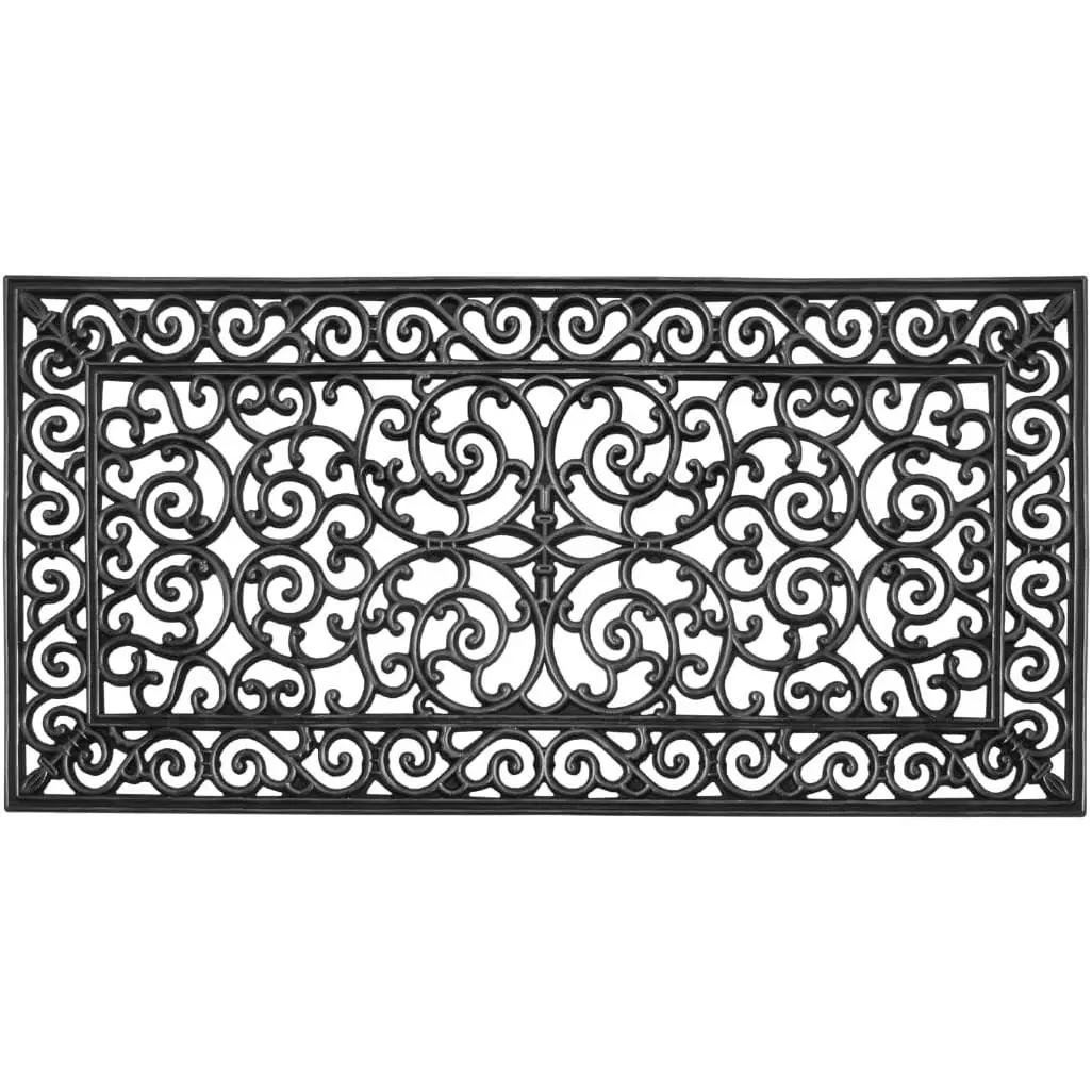 10-LB Heavy Duty Rubber Doormat 24"×48" - Won't Blow Away | Outside Front Door Mat, Mud Dirt Scraper, Non-Slip Drainage Mat for Entryway Patio Garage, All-Weather, 100% Rubber Mats