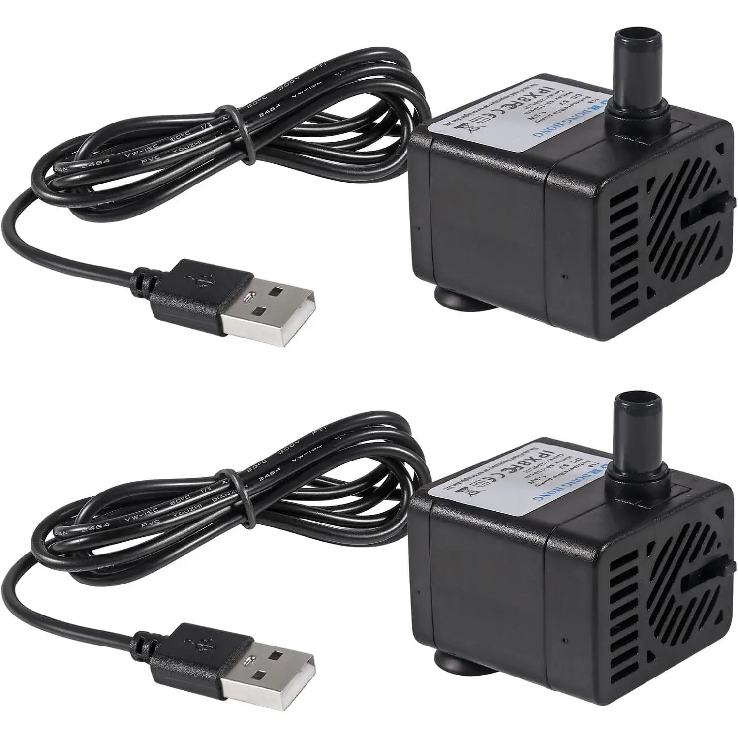 2 count Mini Water Pump DC 5V Submersible Pump USB Small Fountain Pump  for Aquariums Fish  Aquarium Fountain Adjustable Flow