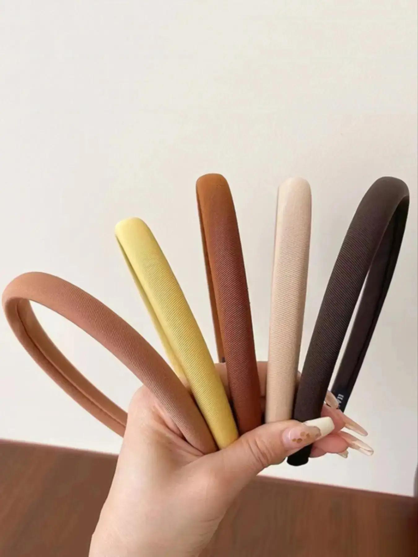 5pcs Simple Design Plain Headband, Minimalist Temperament Headband, Daily Casual Versatile Hair Accessories for Women