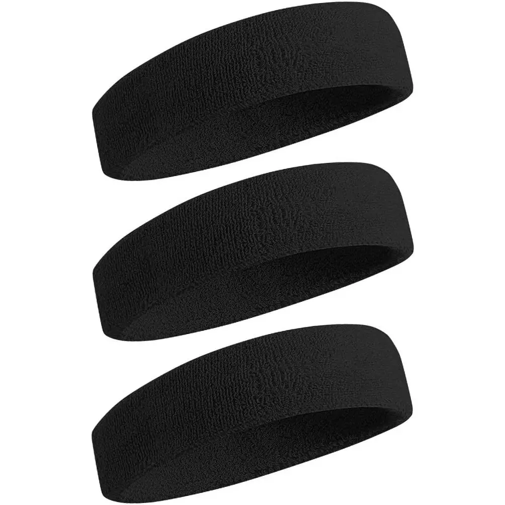 Sweatbands Sports Headband for Men & Women - Moisture Wicking Athletic Cotton Terry Cloth Sweatband for Tennis, Basketball, Running, Gym, Working Out