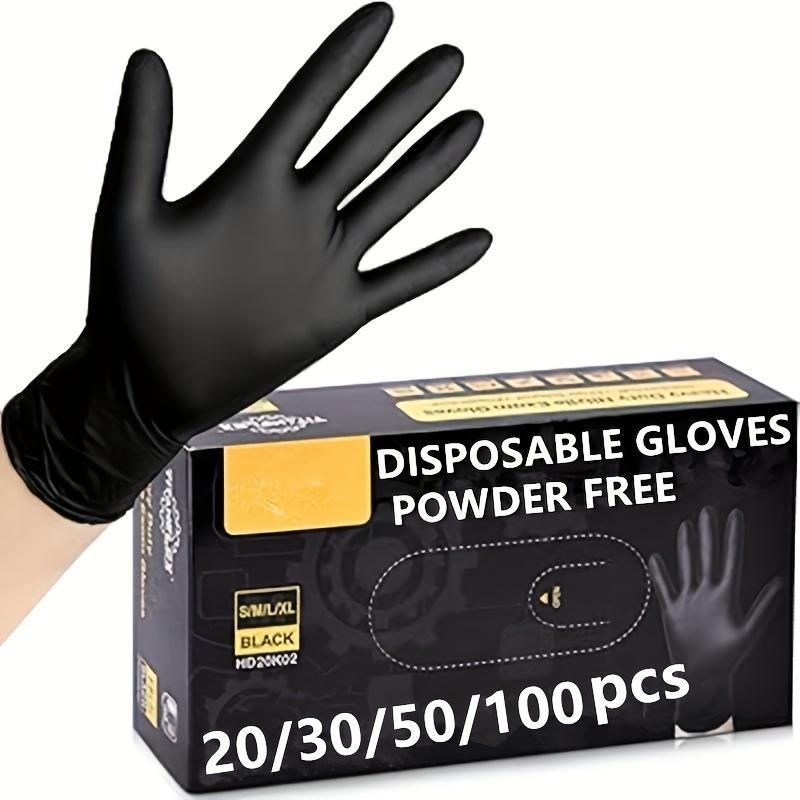 100/50/30/20 Disposable Black Synthetic Nitrile Gloves, 4 Mil, Disposable Latex-Free Gloves for Home Cleaning, Household Cleaning Gloves