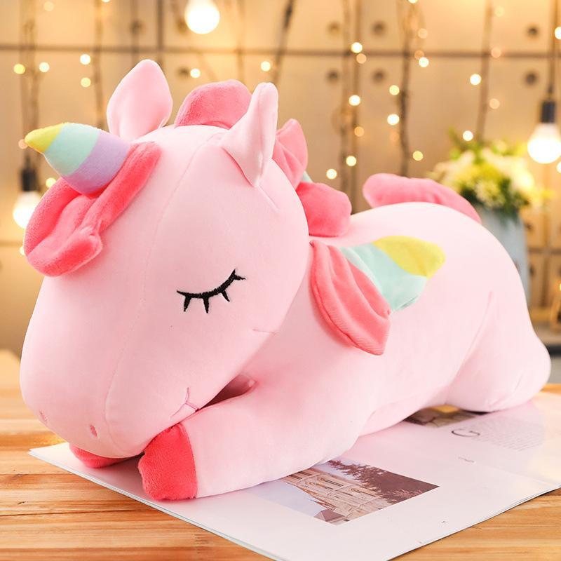 Cute Unicorn Design Plush Toy, 26 Inch Giant Unicorn Pillow, Soft Adorable Stuffed Big Unicorn with Rainbow Wings Large Plush Toy, Gifts for Girlfriend