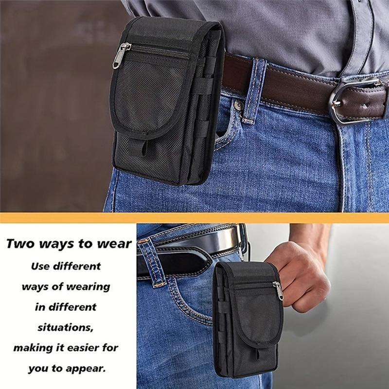 Large screen phone bag, casual waist bag, everyday coin purse, multi-functional phone waist bag, tactical phone bag, portable.
