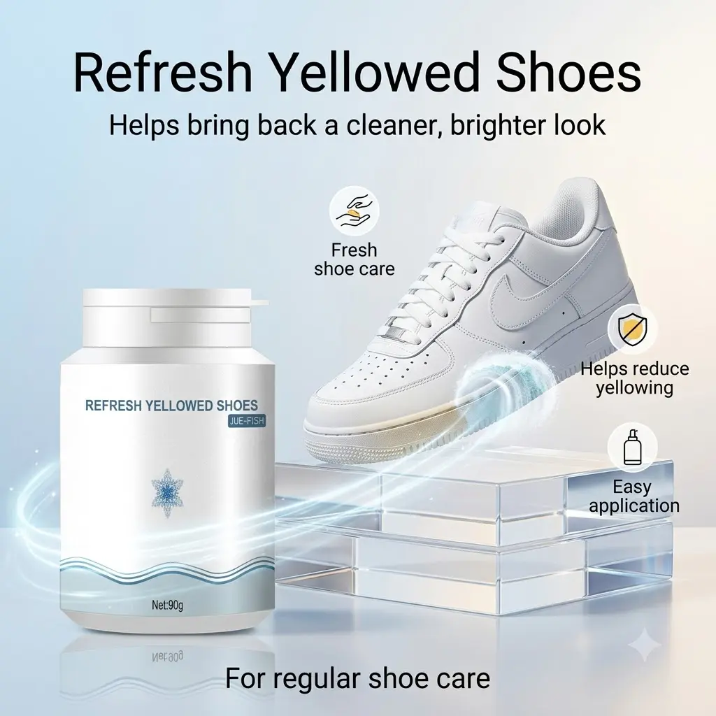 Shoe Yellowing Cleaner Gel, White Shoe Stain Cleaning Gel for Sneakers, Rubber Soles, Midsoles, Yellow Edges, Oxidation Stains, Dirt, Oil Marks, Shoe Edge Care, No Machine Wash, Sneaker Cleaning Supplies and Daily Footwear Maintenance Use