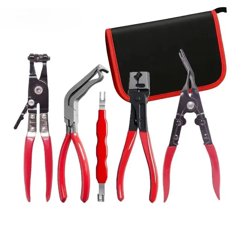 Automotive Electrical Disconnect Pliers Kit - High Carbon Steel Work & Car Tools, 60-Degree Connector Separator, Hose Clamp Plier, Car Trim Clip Remover, Plug Release & Wire Terminal Removal Tool with Storage Bag, Work Tools