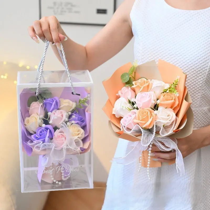 Everlasting Rose Soap Bouquet Gift Set, Perfect for Valentine's Day and Birthdays, Romantic Present for Girlfriend and Best Friend