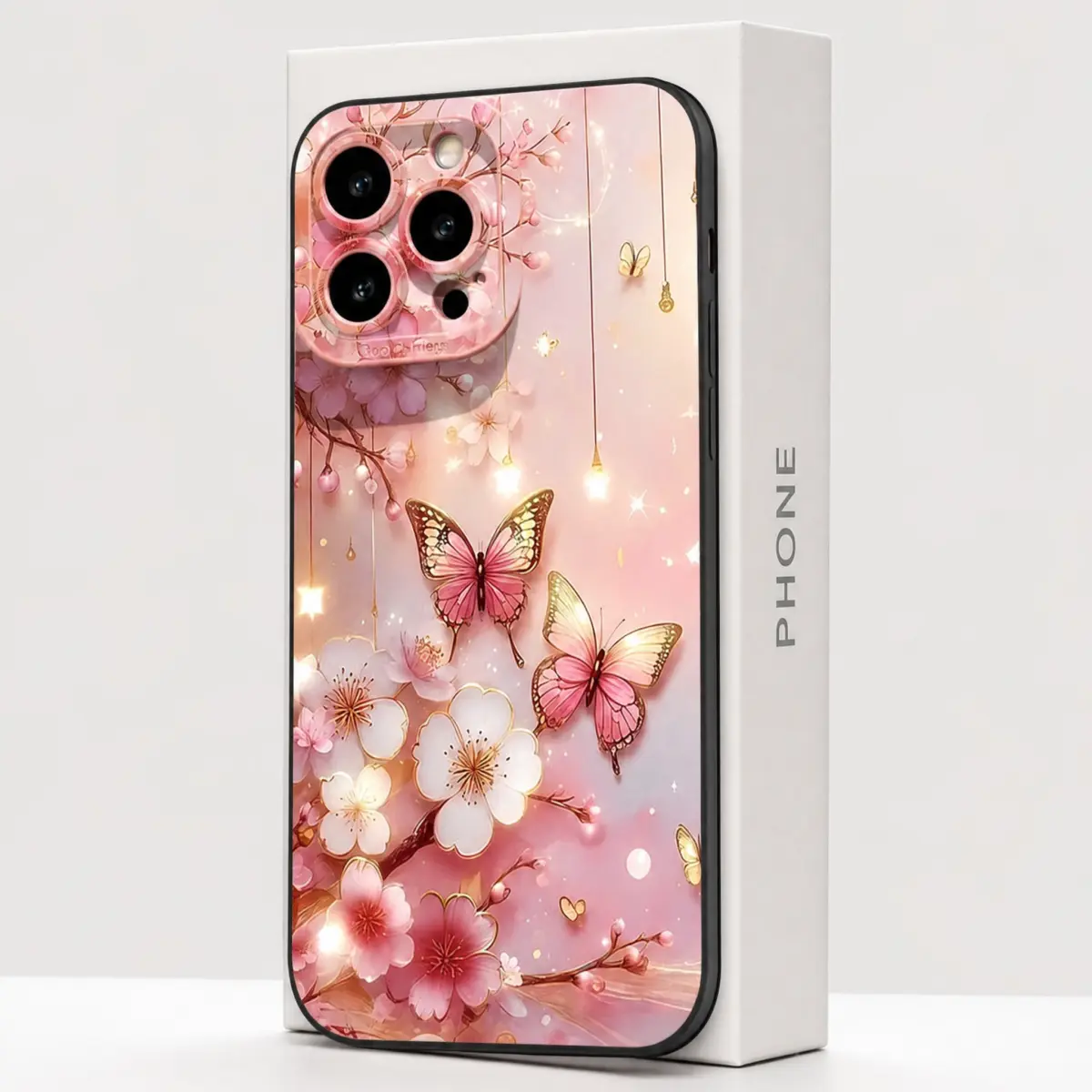 Butterfly and Flower Design Matte Soft TPU Phone Case - Shockproof Protective Cover, Flexible Secure Fit, HD Transparent Back, for iPhone Series (11,12,13,14,15,16,17 Pro Max,16E Mini,XR,XS,X,7,8 Plus,SE2) Mobile Accessory, Multi-Model