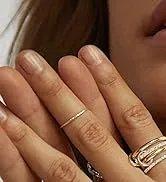 Gold Silver Stackable Rings for Women Non Tarnish 18K Gold Plated Interlocking Ring Stack Set Mixed Metals Statement Rings Dainty Cubic Zirconia CZ Trendy Fashion Chunky Connected Band Thumb Ring Size 4 5 6 7 8 9 10 11 Gold Silver Jewelry Gift for Wom