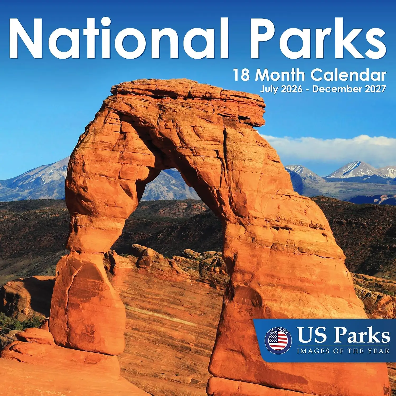 - 11x22 Inch Open Monthly Calendar - 18 Month Vertical  Wall Calendar - July 2026 to December 2027 -  Parks