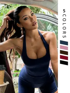 Seamless Women's Sports Halter Tank Top, Simple Comfortable Design, Perfect for Daily Wear and Fitness, Single Layer Back Support, Seamless Activewear, Gymswear, Sports Tank Tops