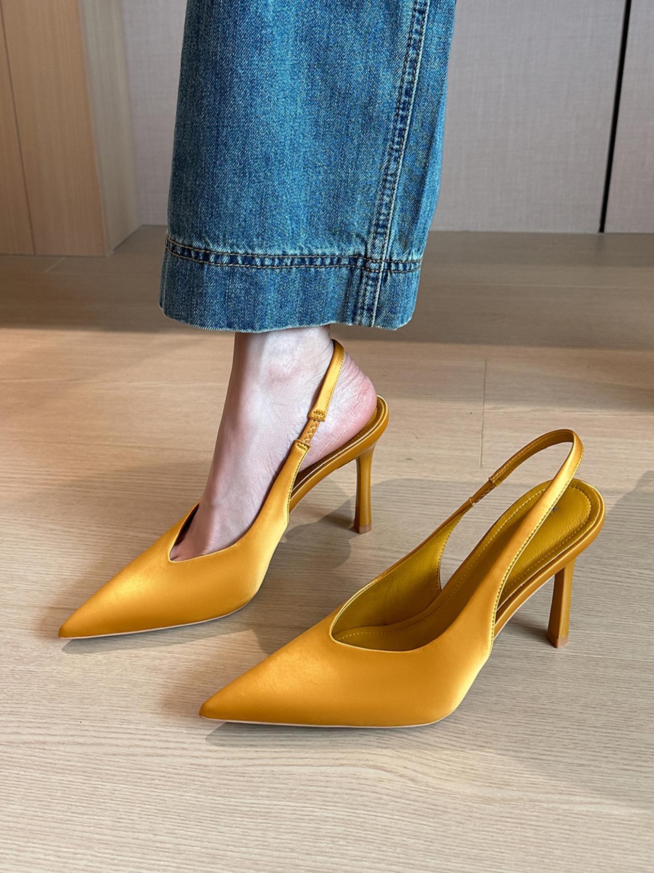 Women's Minimalist Elegant Plain Color Stiletto Heels, Trendy Pointed Toe High Heels, Fashionable Heels for Party & Daily Wear, Classy