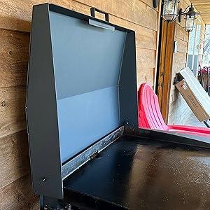 36 inch Hinged Lid Cover Compatible with Blackstone Griddle Grill Lid Hard Cover with Rear Grease Collection Powder Coated Black Household Items