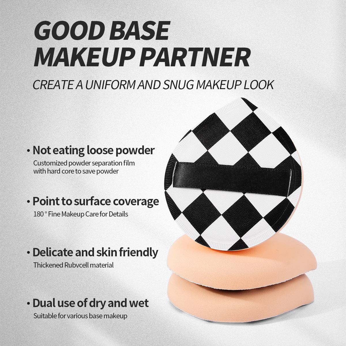 MAANGE 3pcs Cotton Candy Air Cushion Powder Puff Set, Includes 1pc Small Size Puff with Storage Box + 2pcs Large Size Puffs, Perfect for Makeup Application, Beauty Essentials